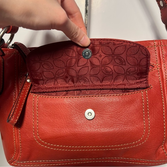 Fossil Red Leather baguette bag - Picture 4 of 13